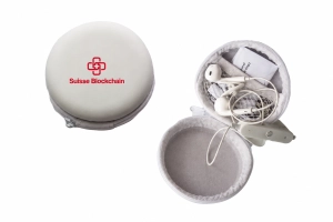 Bezprzewodowe słuchawki douszne w etui z logo 1000+ szt  